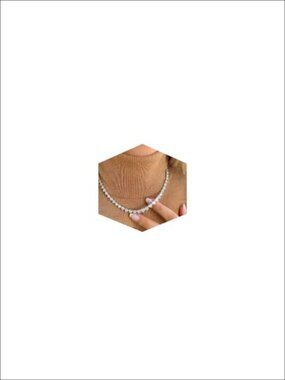 Silver Plated Heart Tennis Necklace Rhinestone 18" Choker
